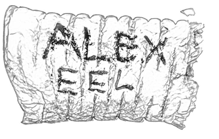 Alex Eel Black and White Logo